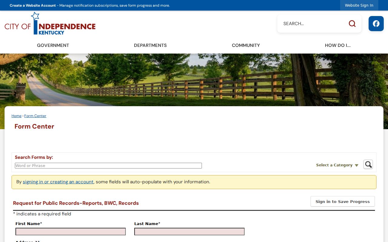 Independence criminal records and body camera request form