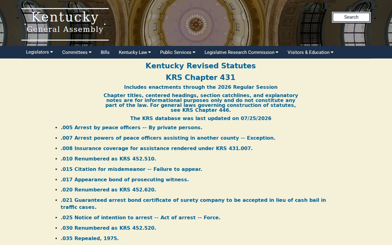 Kenton County criminal court cases KRS Chapter 431