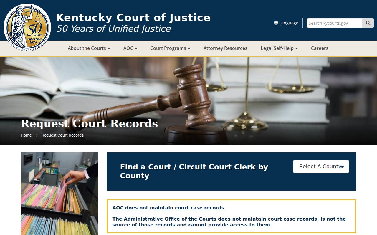 Kenton County criminal court record request instructions